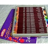 Coloursoft Pencils by Derwent- Set of 24 Colors in a Metal Tin ~ DERWENT