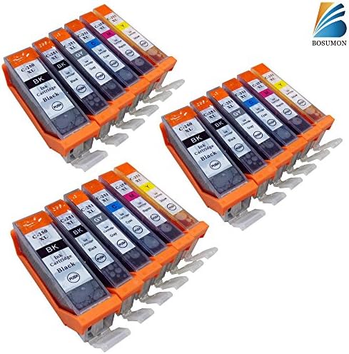 Bosumon Compatible ink cartridge model PGI-250 CLI-251, for Canon use with Canon PIXMA MG6320, PIXMA MX722, PIXMA MX922, (3 Big Black,3 Small Black, 3 Cyan, 3 Magenta, 3 gray, 3Yellow, )18 Pack
