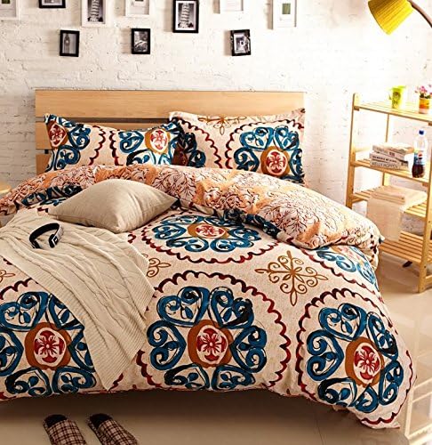 Cotton Brushed Pop Duvet Cover Sets stain weave bedding sets Urban Circle pattern 4 piece bedding set close skin Check pattern Bed in a bag City life 4 pcs Bedclothes Heart-shaped