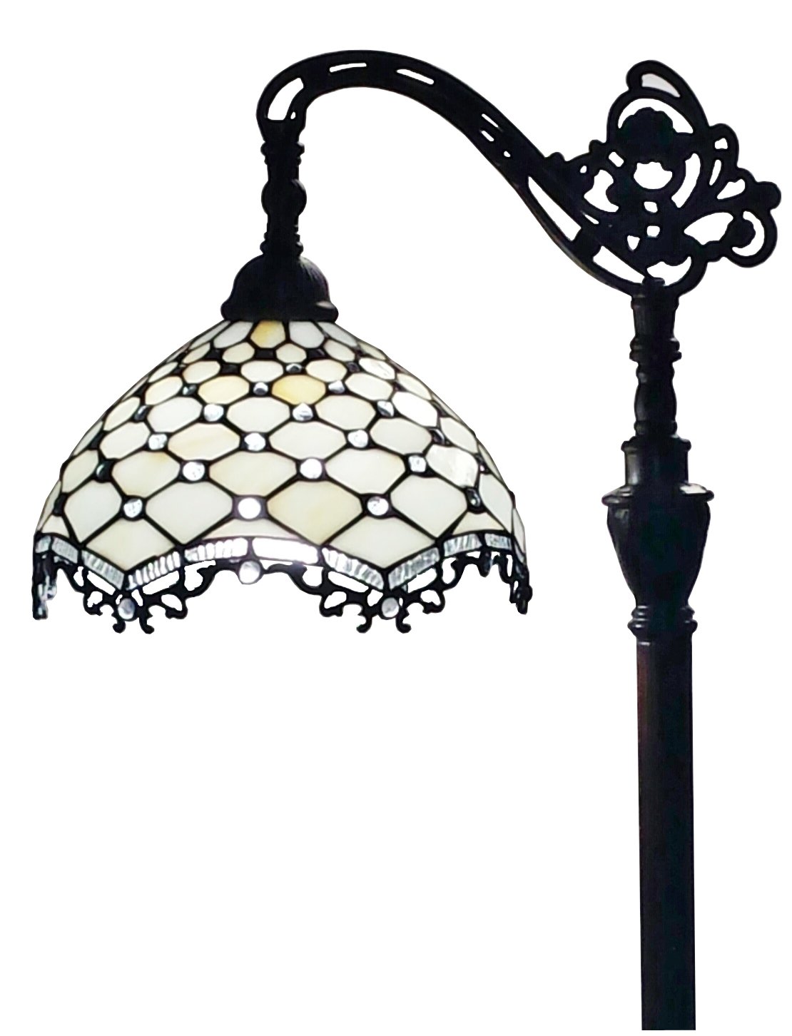 Amora Lighting AM122FL12 Jeweled Reading Floor Lamp 62 In