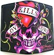 Authentic Ed Hardy Love Kills Slowly Design Womens Wallet - Black