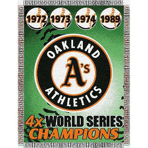MLB Oakland Athletics 48-Inch-by-60-Inch Commemorative Acrylic Tapestry Throw