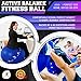 Active Balance Exercise Ball - Gym Grade Fitness Ball for Stability, Balance & Yoga - Comes with Bonus Resistance Bands and eBook Includes Pump & Accessories (Navy Blue/65 cm)