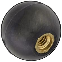 DimcoGray Black Phenolic Ball Knob Female, Brass Insert: 5/16-18" Thread x 7/16" Depth, 1-3/8" Diameter x 1-19/64" Height x 5/8" Hub Dia (Pack of 10)