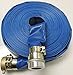 1.5″ x 100′ Heavy Duty PVC Lay Flat Water Discharge Hose with Pin Lug Connector