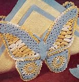 Vintage Crochet PATTERN to make - Butterfly Motif Napkin Holder. NOT a finished item. This is a pattern and/or instructions to make the item only.