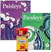 Adult Coloring Gift Set Of 2 Paisleys Coloring Books With 24 Pre Sharpened Colored Pencils RS.2699.00