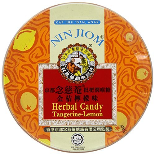 Nin Jiom - Herbal Candy - Tangerine-Lemon Flavor Tin (60 G.) - 3 Tins
