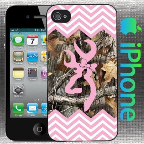 Country Girl Light Pink Chevron and Camo Buck Iphone 5 / 5s Case