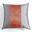 Handmade Deluxe Cushion Cover / Pillow Sham With Silky Grey-Pink Fusion Filigree Detail