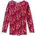 Girls' Xhilaration� Long-Sleeve Butterfly Print Button Baby Doll Top - Berry