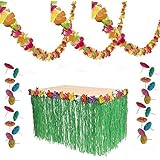 Luau Party Decorations - Lei Garland, Grass Table Skirt, 144 Paper Cocktail Umbrellas
