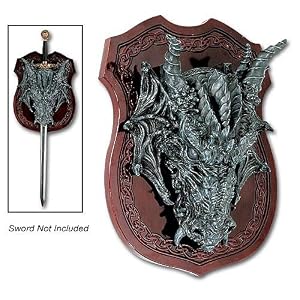 Fantasy Dragon Sword Plaque Display High Quality