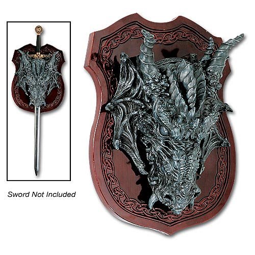 Fantasy Dragon Sword Plaque Display High Quality