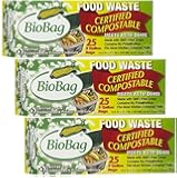BioBag: Food Waste Certified Compostable, 3 Gallon, 25 ct (3 pack)