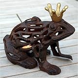 Eigenschaften LIVING-ART24  / GARTEN-LATERNE WINDLICHT FROSCHKÖNIG AUS GUSSEISEN