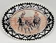 Silver Plated Diamond cut Copper Rodeo Calf Roping Belt Buckle