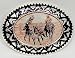 Silver Plated Diamond cut Copper Rodeo Calf Roping Belt Buckle
