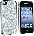Silver Bling Rubber Hard Skin Cover Case for AT&T iPhone 4 G