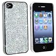 Silver Bling Rubber Hard Skin Cover Case for AT&T iPhone 4 G