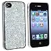 Silver Bling Rubber Hard Skin Cover Case for AT&T iPhone 4 G