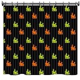 IMAGE OF Halloween Haunted House Shower Curtains - Personalized with Initials