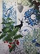 Winter Solstice Sun Deer Blue Collage In the Beginning Fabric Yard