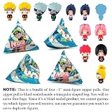 Naruto Shippuuden Luck & Fortune ~1" Mini-Figure Zipper Pull Bundle (4 Blind Sealed Mini-Figure Zipper Pulls) (Japanese Imported)