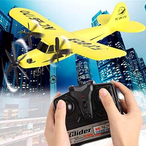 luckcart FX803 RC Helicopter Plane Glider Airplane EPP Foam 2CH 2.4G + Transmitter Kid Toys Yellow