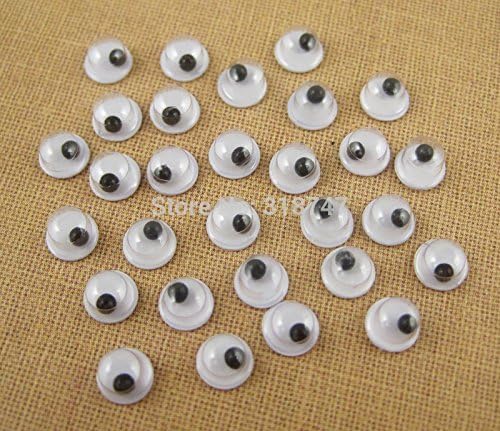 2*1000pcs 5mm round wiggly wobbly googly eyes With self-adhesive peel sticker
