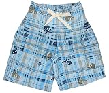 Charlie Rocket Plaid Skull Surf Shorts