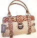 GUESS HANDBAGS, Guess PISA SIGNS Large Satchel w/ Studs (Mocha Brown)