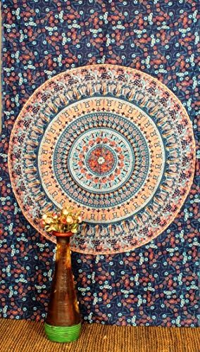Multimate Collection Blue Camel Mandala Tapestry , Indian Hippie Wall Hanging , Bohemian Twin Wall Hanging, Bedspread Beach Coverlet Throw Decor Art, Tapestries for Dorms, Throw for Beach, Wall Decoration, Indian Tapestry, Table cloth