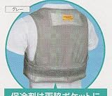 暑～い!! ハウス内や夏場の農作業もひんやり爽快!　らくらくクールベスト(保冷剤3個入)　グレーの画像