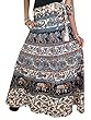Long Wrap Skirt- Ivory Tribal Printed Cotton Indian Maxi Skirts, Gift for MOM