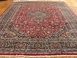 10'0 x 12'9 Red Persian Hand Knotted Wool Mashad Rug