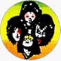 Kiss - Quad Group Shot on Colored Background - 1.25" Button / Pin