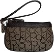 Calvin Klein Wristlet Signature Logo Print Khaki Brown