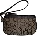 Calvin Klein Wristlet Signature Logo Print Khaki Brown