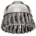 Weiler Wire Cup Brush, Threaded Hole, Steel, Partial Twist Knotted, Single Row