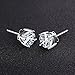 Earrings, J.Rosée Jewelry 925 Sterling Silver Stud Earrings with 4 Sub-claw Mosaic 6MM with Exquisite Package