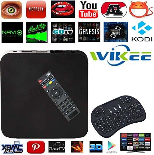 [Free Wireless Mini Keyboard] WIIKEE Android Tv Box Amlogic S805 Quad Core 4K KODI/XBMC Facebook Full Loaded Mini Media Player HD 1080P HDMI Set Top Smart Google Live Streaming Android WIFI Tv Box Channels Internet IPTV Receiver