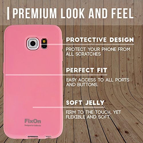 Fixon® Samsung Galaxy S6 JELLY Series TPU Protective Case Cover **New** Slim Fit [Camera Lens Defense] [Drop Protection] [Scratch Resistant] - Made in Korea ([Baby Pink])