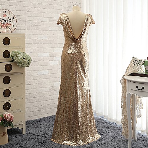 dresses golden globes 2024 Sparkly Rose Gold Sequins Bridesmaid Dresses, MBD152 main image 0