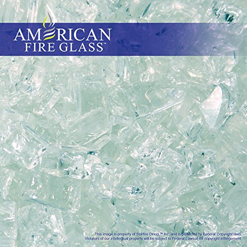 Starfire GlassÂ® 11-Pound Fire Glass with Fireplace Glass and Fire Pit Glass, 1/2-Inch, Clear Aqua