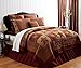 10 PC Ninepatch Star Queen Quilt Patchwork Bedding Super Set