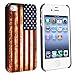 1 X Vintage US American Flag Hard Plastic Case For iPhone 4 & 4S, Halloween Gift