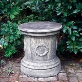 Stone Statue Plinth - Round Laurel Column Pedestal