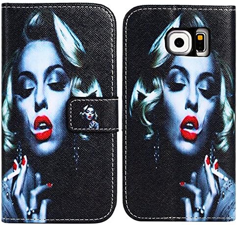 For Samsung Galaxy S6 G9200 Case ,YW (TM) Fashion Magnetic PU Leather Flip Wallet Stand Hybrid Protective Case TPU Cover Fit For Samsung Galaxy S6 G9200 Smartphone - Sexy Marilyn Monroe Smoking