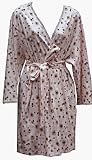 RocketWear Women's Lady Bug Print Pink Cotton Knit Wrap Robe